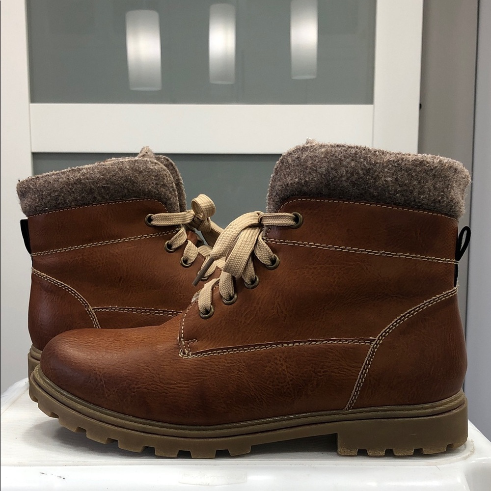 Alberto Women’s Ankle Boots - Size 38 (US 7.5-8) - Cognac Brown - Inside Zipper